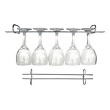 2 Suportes Taças Cromado Decoração Adega Bar Vinho 25cm