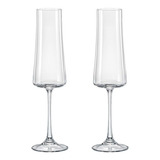 2 Taças De Cristal Para Champagne 210ml Xtra Bohemia
