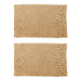 2 Tapetes Banheiro Bolinha Microfibra Antiderrapante 38x58cm Cor Cáqui