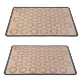 2 Tapetes Culinário Silicone Fibra Vidro 42x29 5 Cm Macaron