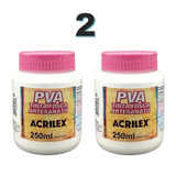 2 Tinta Pva Artesanato Branca 250ml Acrilex P Madeira