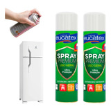 2 Tinta Spray Branco Brilhante P Pintar Geladeira Metal