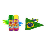 2 Tinta Spray Da Alegria P Cabelo Copa 1 Bandana Brinde