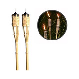 2 Tocha Bambu 120cm Lamparina Festa Decoração Jardim C pavio