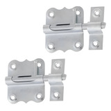 2 Tranca Porta Tarjeta Fio Redondo Fechadura 76mm Vonder