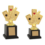 2 Trofeus Campeao E Vice Torneio De Baralho Cartas Color