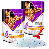 2 Un Areia Higiênica Alta Absorção Sílica Cristal 1 6kg Gato