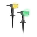 2 Un Spot Refletor Espeto Luz Solar Duas Cores Verde 3000k