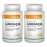 2 Unds Óleo De Linhaça Dourada 1000mg 60 Cápsulas Tiaraju Sabor Sem Sabor