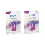2 Unid Bateria Recarregável 9v 250 Mah Elgin blister C 1 