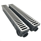 2 Unidades Ralo Linear Grelha Alumínio Coletor 6x50 Cm