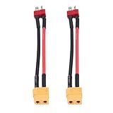 2 Unidades Xt60 Para T Plug Cable Xt60 Adaptador Conjunto De Silicone De Silicone Adaptador De Conector De Cabo De Conversão Para Macho Xt60 Fêmea Para Deans Adaptadores De
