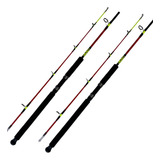 2 Varas Pesca Pesada Resistente Ottoni Capitan Molinete 1 95 Cor Vermelho