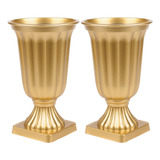 2 Vaso Decorativo   Grego Tamanho Grande   Dourado Jateado  
