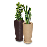 2 Vasos De Planta Polietileno Decorativo