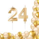 2 Velas De Aniversario Numero Design Dourada Idades Diversas