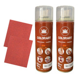 2 Verniz Spray Colorart Para Madeira 300ml   2 Lixas