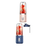 2 X 400ml 6 Lâminas Espremedor Recarregável Usb Para