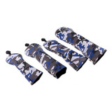 2 X 4pcs Golf Headcover 460cc Driver Wood Camo Blue Camo