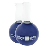 2 X Balão Fundo Chato Plano Vidro 250ml Vidro Laboratório Nf