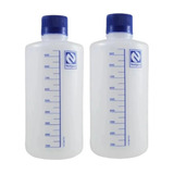 2 X Frasco Graduado Polietileno pe Reagente 1000 Ml Nalgon