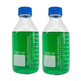 2 X Frasco Reagente Tampa Vidro 1 Litro 1000ml Laboratório