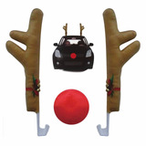 2 X Kits Enfeite De Natal Para Carros Rena Do Nariz Vermelho