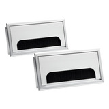 2 X Passa Cabos Retangular De Mesa Anodizado Fosco 80x160mm