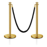 2 X Pedestal Separador De Fila Dourado 1 Cordão Preto