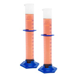 2 X Proveta Vidro 250 Ml Graduada Reforçada Base Poli Nf
