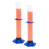 2 X Proveta Vidro 250 Ml Graduada Reforçada Base Poli Nf