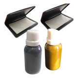 2 X Tinta Carimbo Magifix 30 Ml P Papel 2 Almofada