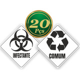 20 Adesivos Lixo Infectante+ Lixo Comum