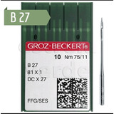 20 Agulhas Groz-beckert B27 P/ Máquina Overlock N°75/11