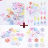 20 Aplique Transparente Com Lantejoulas Formato De Flor/laço
