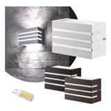20 Arandela Led 5w Frisada 2 Fachos Externa Muro Parede