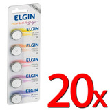 20 Bateria Moeda Cr2032 3v Pilha Lithium Elgin Cartela