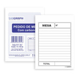 20 Blocos Comanda Pedido De Mesa C/ Carbono 2 Vias Sidgraph