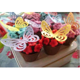 20 Borboletas 3d Vazadas De Papel Arroz Para Cupcakes, Bolo