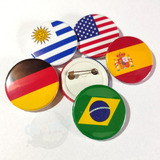 20 Buttons Bandeiras Botons Países Mundo Bottons Qualidade