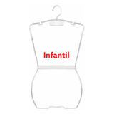 20 Cabide Silhueta Collant Acrílico Cristal Infantil.