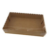 20 Caixas Kraft /bombom/brigadeiro C/tampa Acetato 20x12x4