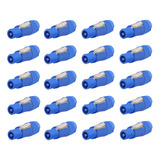 20 Conector Powercon Macho Linha Azul