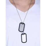 20 Corrente Placa Identificação Militar Dog Tag Em Aço Inox