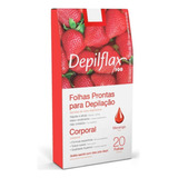20 Folhas Prontas Corporal Cera Depilação Depilflax Morango