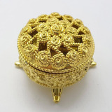 20 Lembrancinha Mini Porta Joias Dourado Redondo Festa Luxo