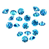 20 Lindos Brilhantes Russos Blue Pool Diamond / 4mm / 8.8cts