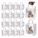 20 Mini Bolsas De Pvc Com Alça E Embalagem De Botão Transpar