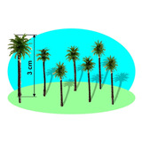 20 Palmeiras H=3cm, Coqueiro Escala Maquete