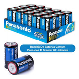 20 Pilha Grande D Bateria Panasonic Comum - Caixa Fechada